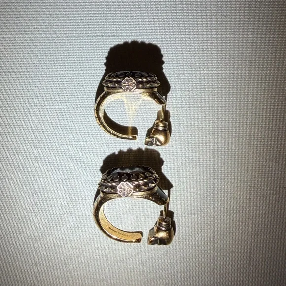 Alexander McQueen Gold Skull Hoop Earrings